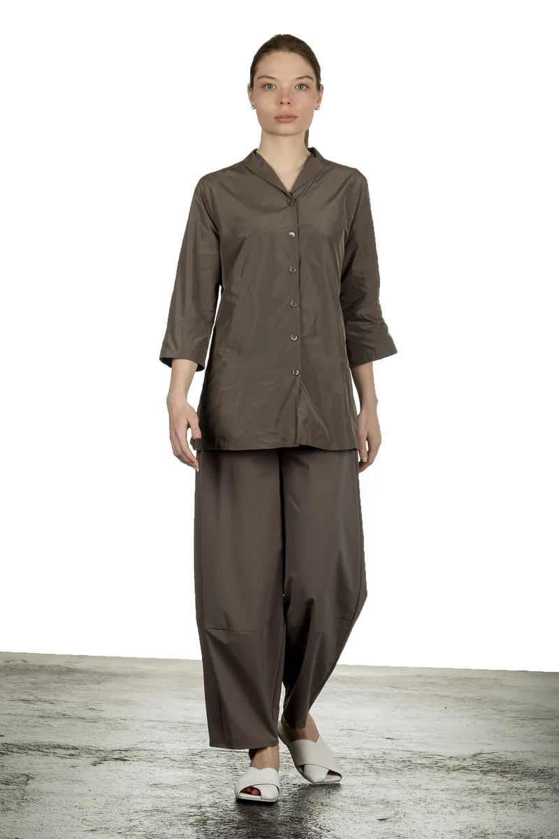 Katharina Hovman Damen Hose mit hohem Bund fango