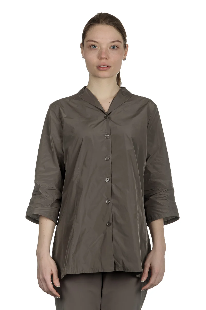 Katharina Hovman Damen Bluse mit Schalkragen fango