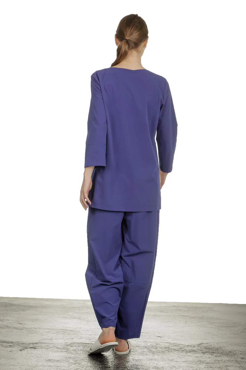 Katharina Hovman Damen Shirt in A-Linie mit 3/4 Arm blau