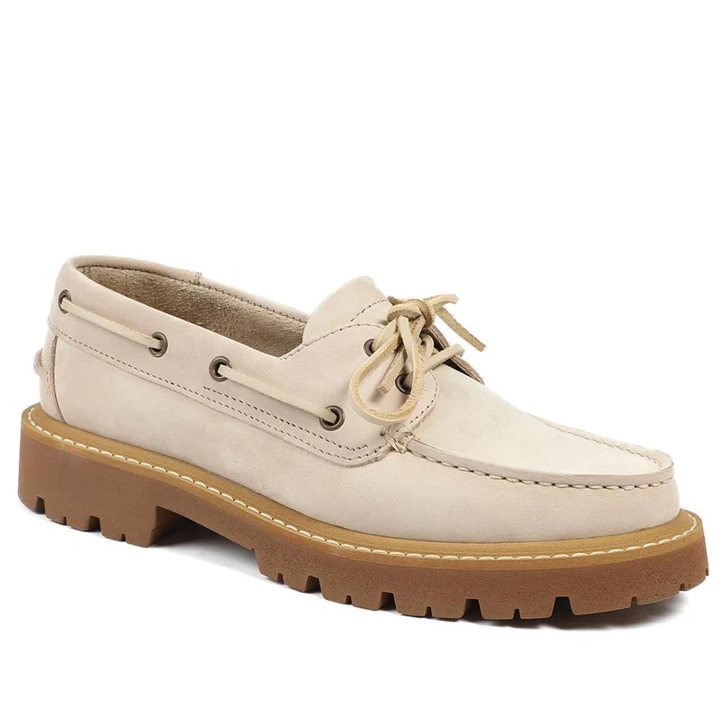 Perdita Leather Platform Moccasins - PERDITA / 328 592 - Beige