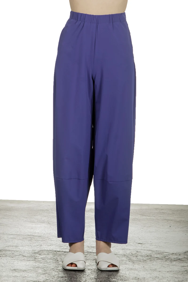 Katharina Hovman Damen Hose mit hohem Bund blau