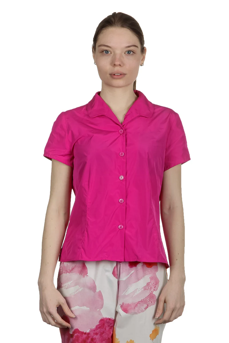 Katharina Hovman Damen Bluse mit Umlegekragen pink