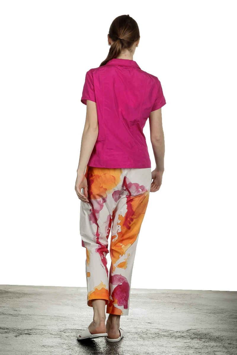 Katharina Hovman Damen Bluse mit Umlegekragen pink