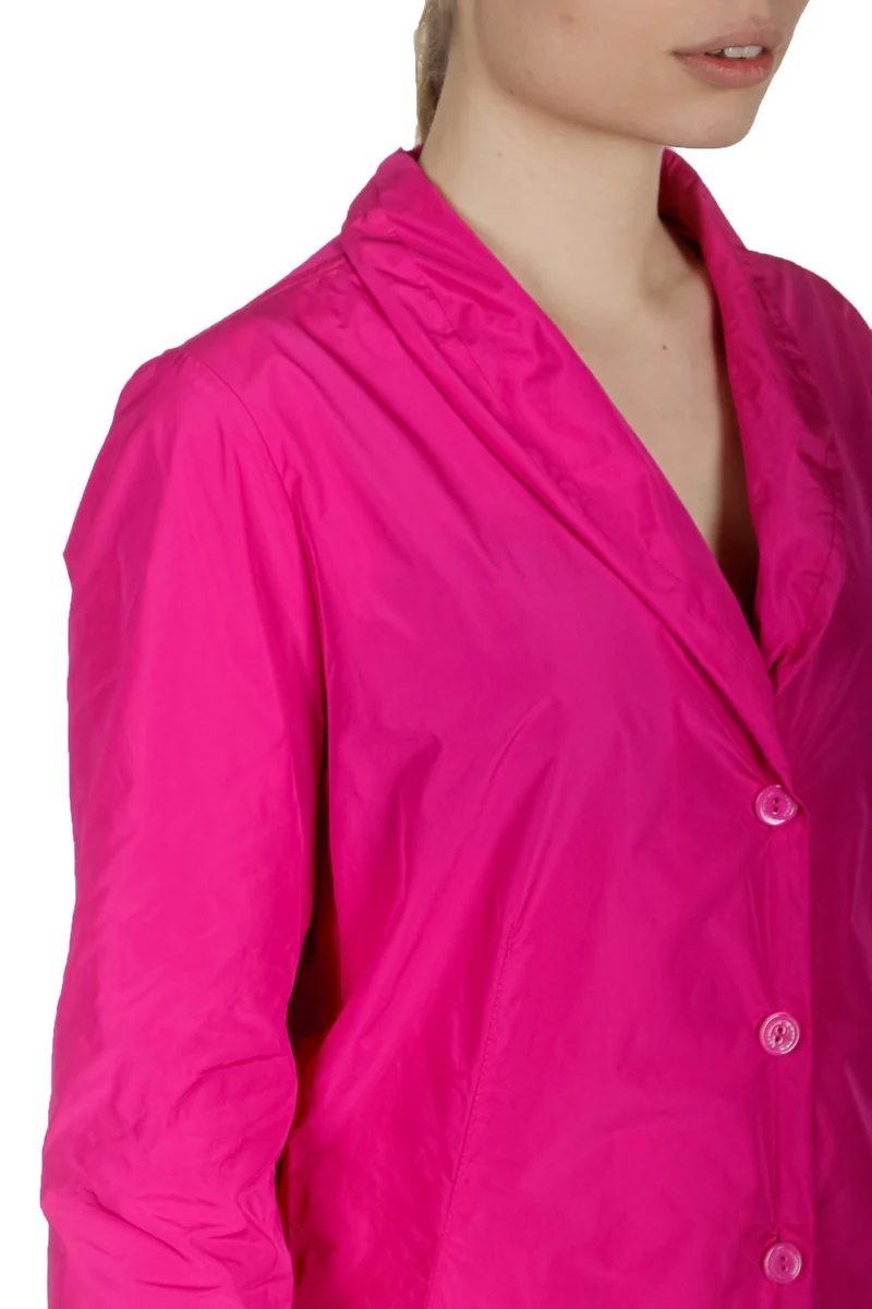 Katharina Hovman Damen Taft Bluse mit Schalkragen pink