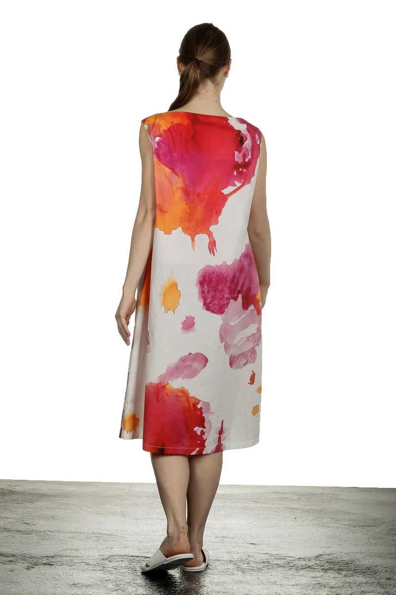 Katharina Hovman Damen A-Linien Kleid mit Print mehrfarbig