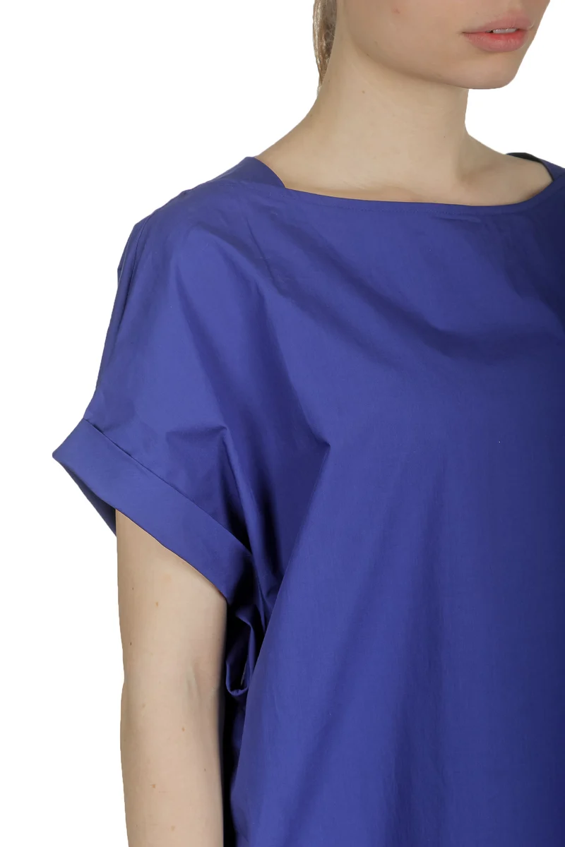 Katharina Hovman Damen Kleid mit kurzen Ämeln blau