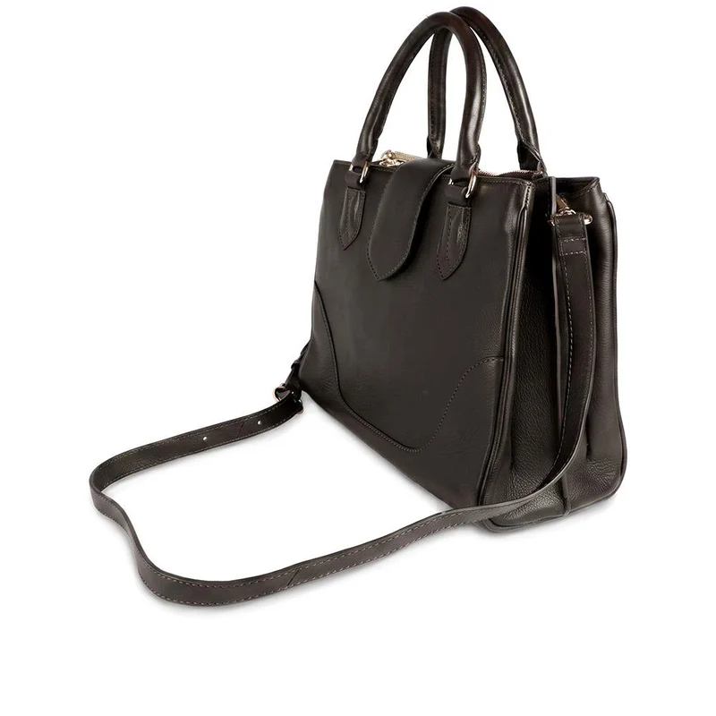 Wisteria Luxury Leather Handbag - WISTERIA / 328 161 - Chocolate Leather