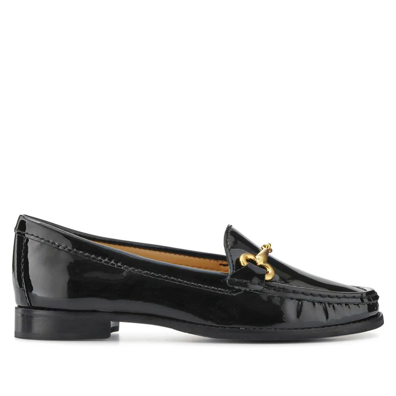 Lorella Leather Heeled Loafers - LORELLA / 327 456 - Black Patent