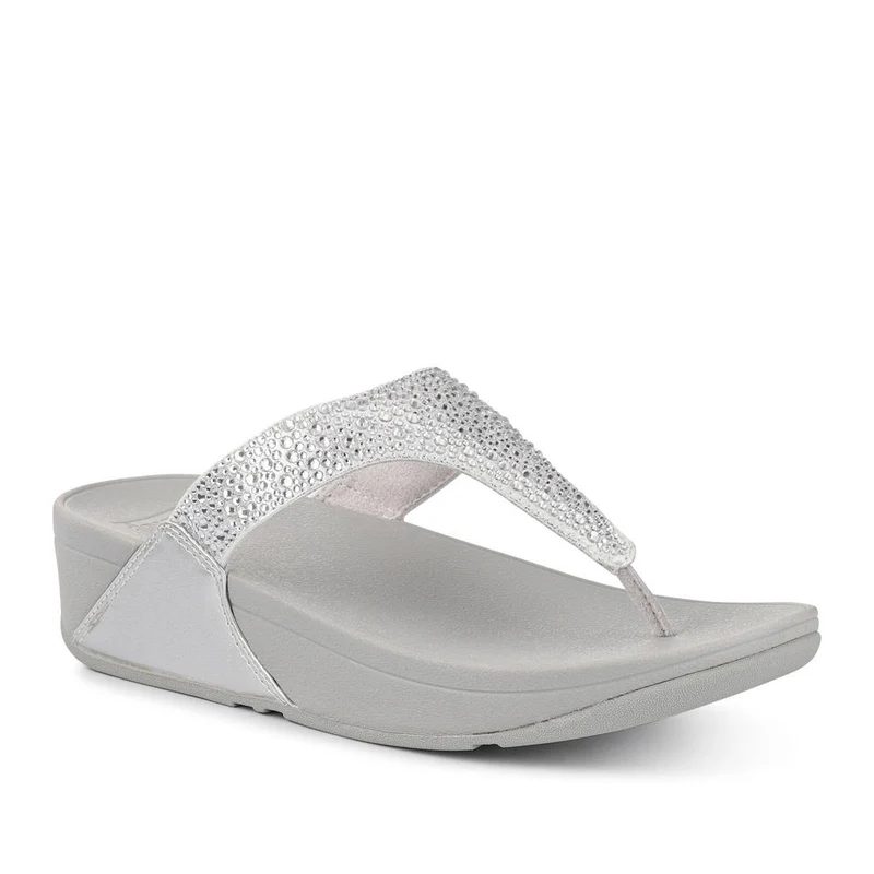 Wedged Toe-Post Sandals - FITF41520 / 326 866 - Silver