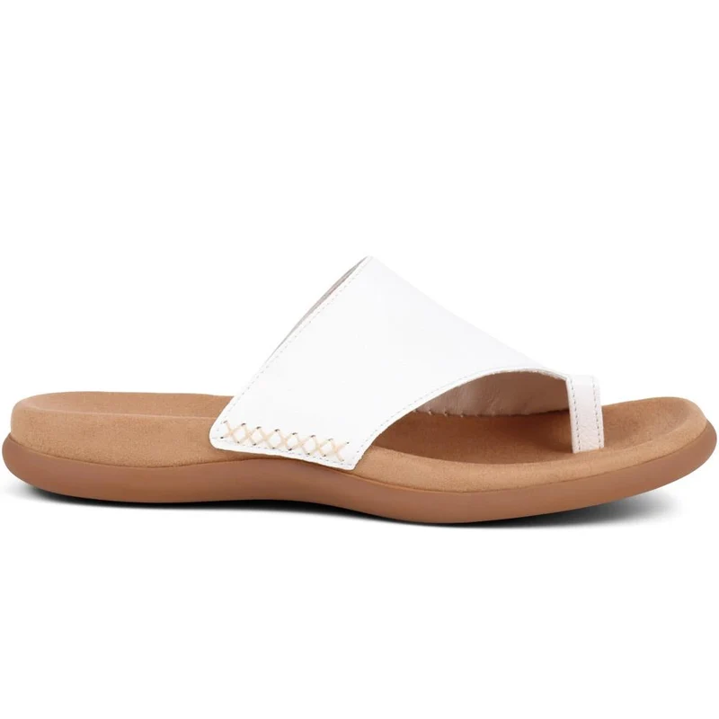Lanzarote Gabor Leather Toe Loop Mules - GAB29615 / 314 556 - White