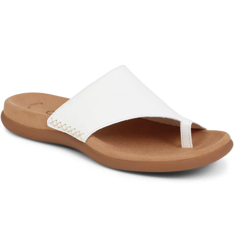 Lanzarote Gabor Leather Toe Loop Mules - GAB29615 / 314 556 - White