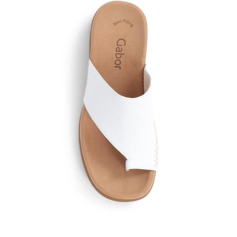 Lanzarote Gabor Leather Toe Loop Mules - GAB29615 / 314 556 - White
