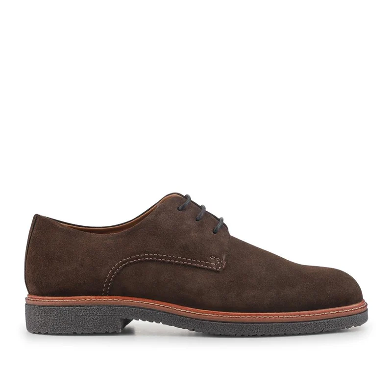 Lance Suede Leather Casual Lace Up Shoes - LANCE / 328 072 - Dark Brown Suede