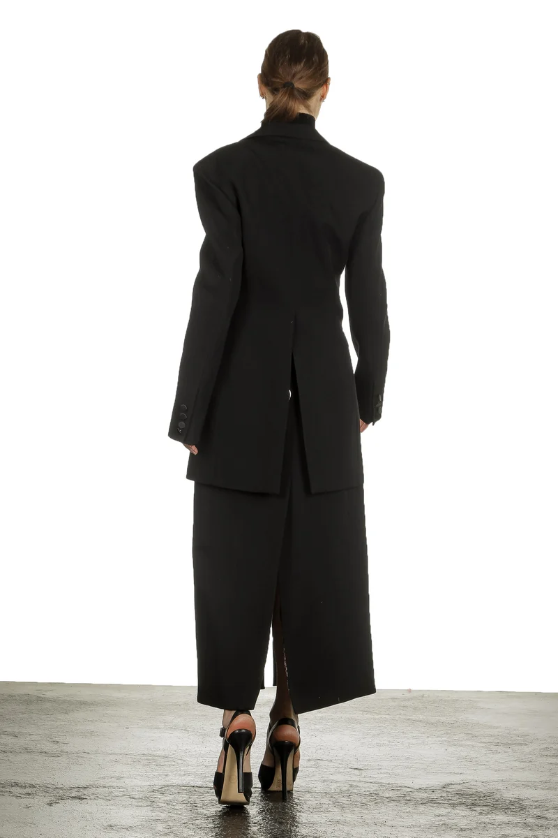 Paco Rabanne Damen Oversized Blazer mit Verzierter Brosche schwarz