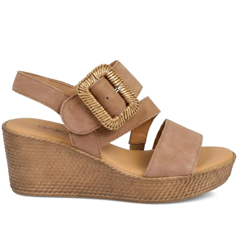 Gabor Embrace Leather Buckled Espadrilles - GAB43521 / 328 870