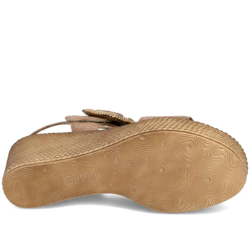 Gabor Embrace Leather Buckled Espadrilles - GAB43521 / 328 870 - Taupe