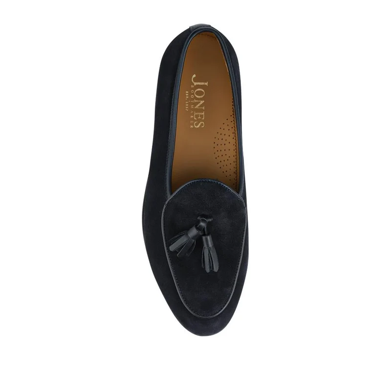 Camillo Smart Leather Tasselled Loafers - CAMILLO / 328 813 - Navy Suede