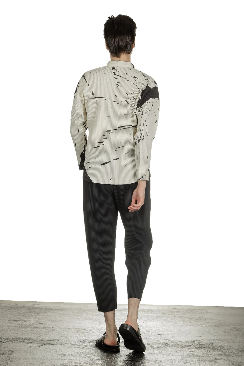 Homme Plissé Issey Miyake Herren Hose schwarz