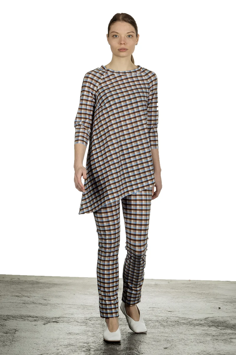 Schella Kann 2 Damen Asymmetrisches Langarmshirt mit Print mehrfarbig