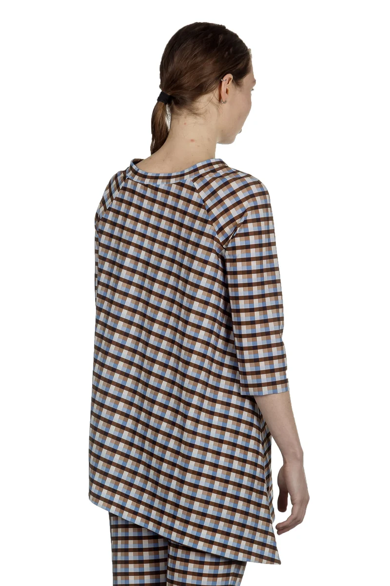 Schella Kann 2 Damen Asymmetrisches Langarmshirt mit Print mehrfarbig