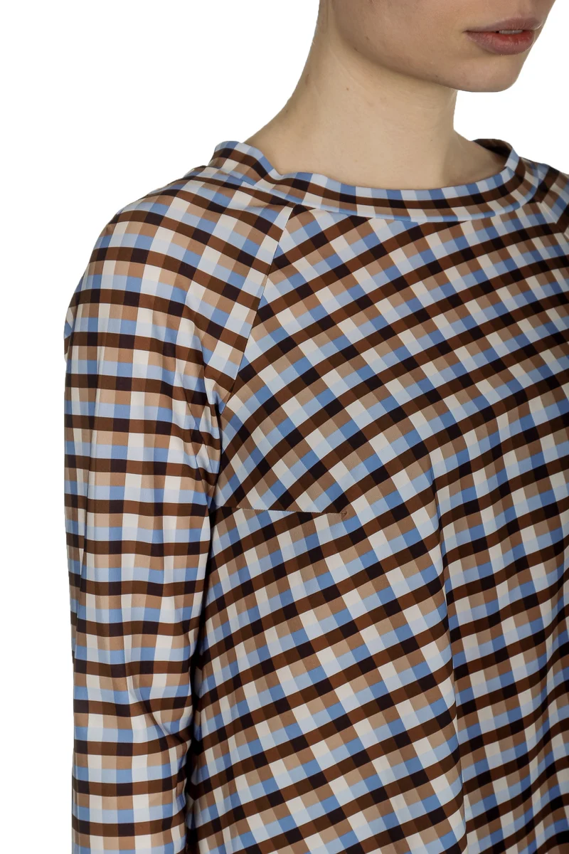 Schella Kann 2 Damen Asymmetrisches Langarmshirt mit Print mehrfarbig