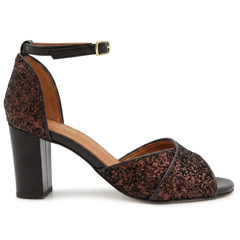 Yasmina Leather High Block Heel Sandals - YASMINA / 330 039