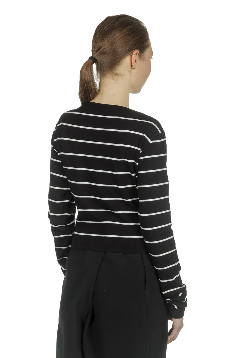 Sarah Pacini Damen Wickeljacke mit graphischem Print schwarz weiß