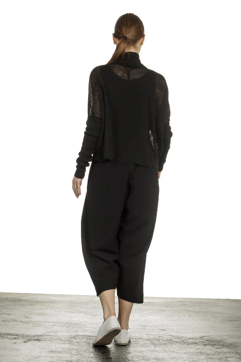 Sarah Pacini Damen Kurze Strickjacke mit Muster schwarz weiß