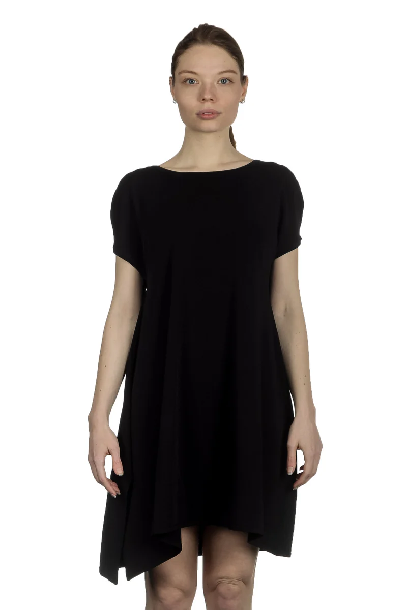 Sarah Pacini Damen Strickkleid mit Schlitz schwarz