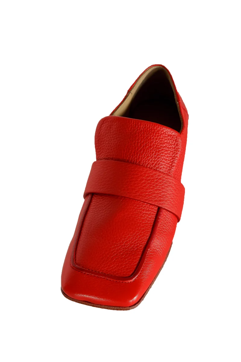 Marsèll Damen Loafer mit eckiger Kappe rot