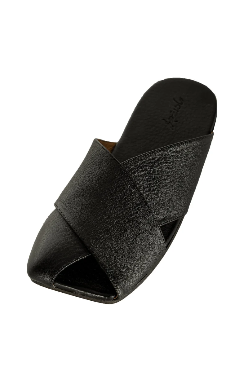 Marsèll Damen Leder Slipper mit Riemen schwarz