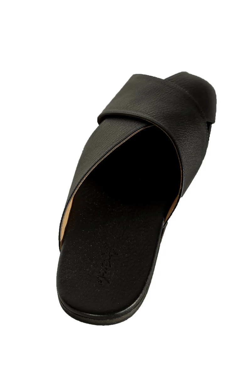 Marsèll Damen Leder Slipper mit Riemen schwarz