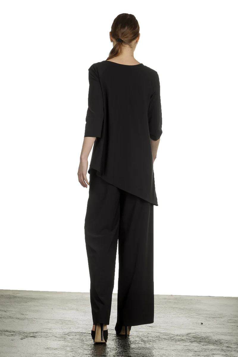 Schella Kann 2 Damen Hose mit weitem Bein schwarz