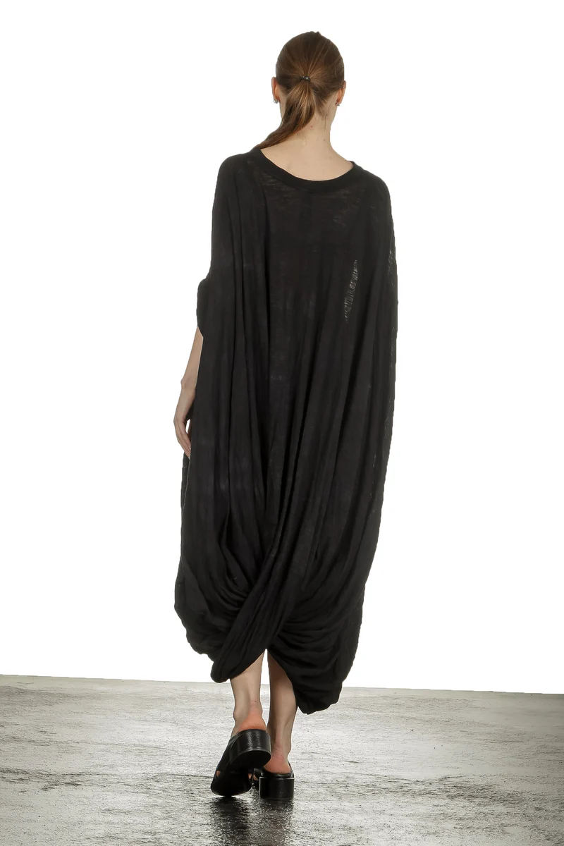 Gilda Midani Damen Ballonkleid lang schwarz mit Print