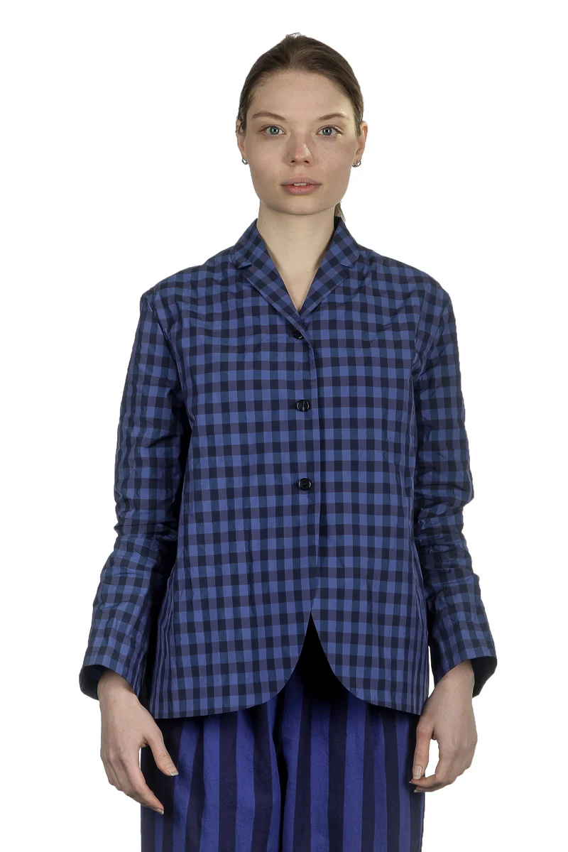 Apuntob Damen Kurzjacke in Karomuster blau