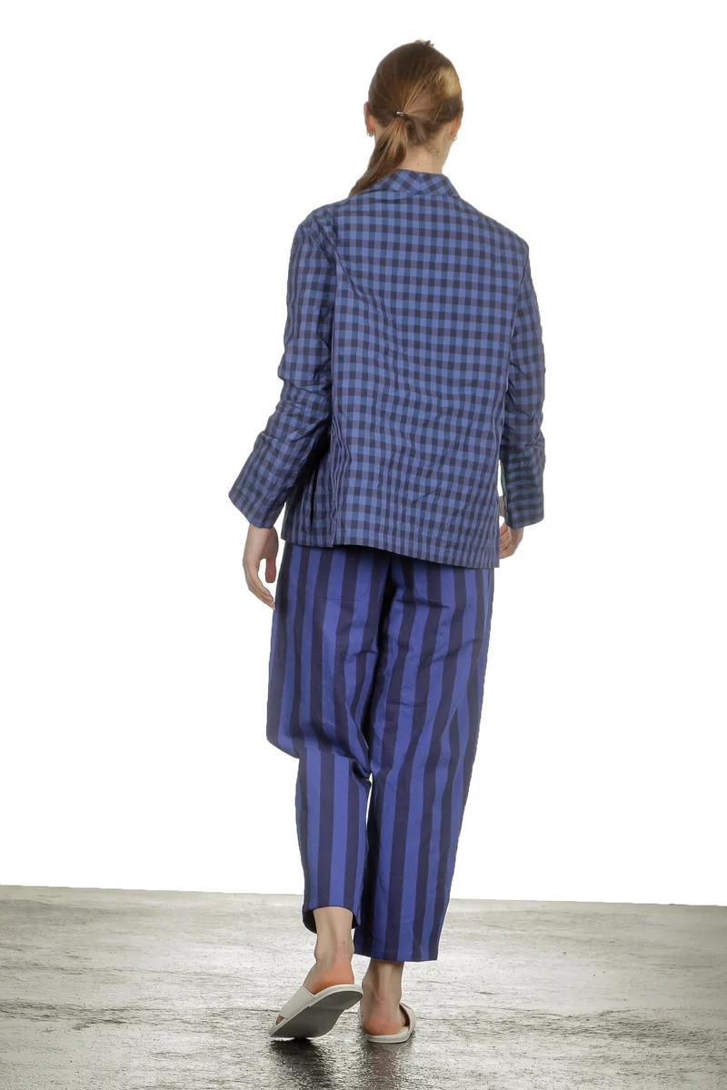 Apuntob Damen Kurzjacke in Karomuster blau