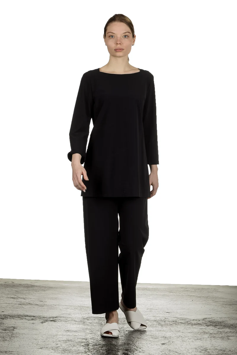 Katharina Hovman Damen Weite Hose mit hohem Bund schwarz