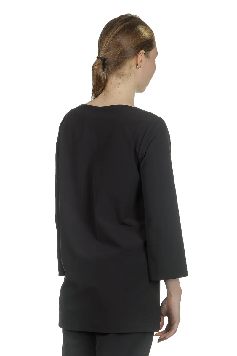 Katharina Hovman Damen Shirt in A-Linie mit 3/4 Arm schwarz