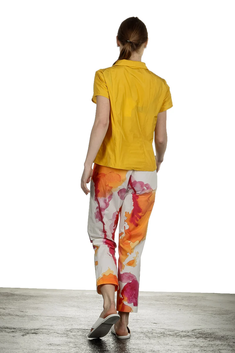 Katharina Hovman Damen Bluse mit Umlegekragen gelb