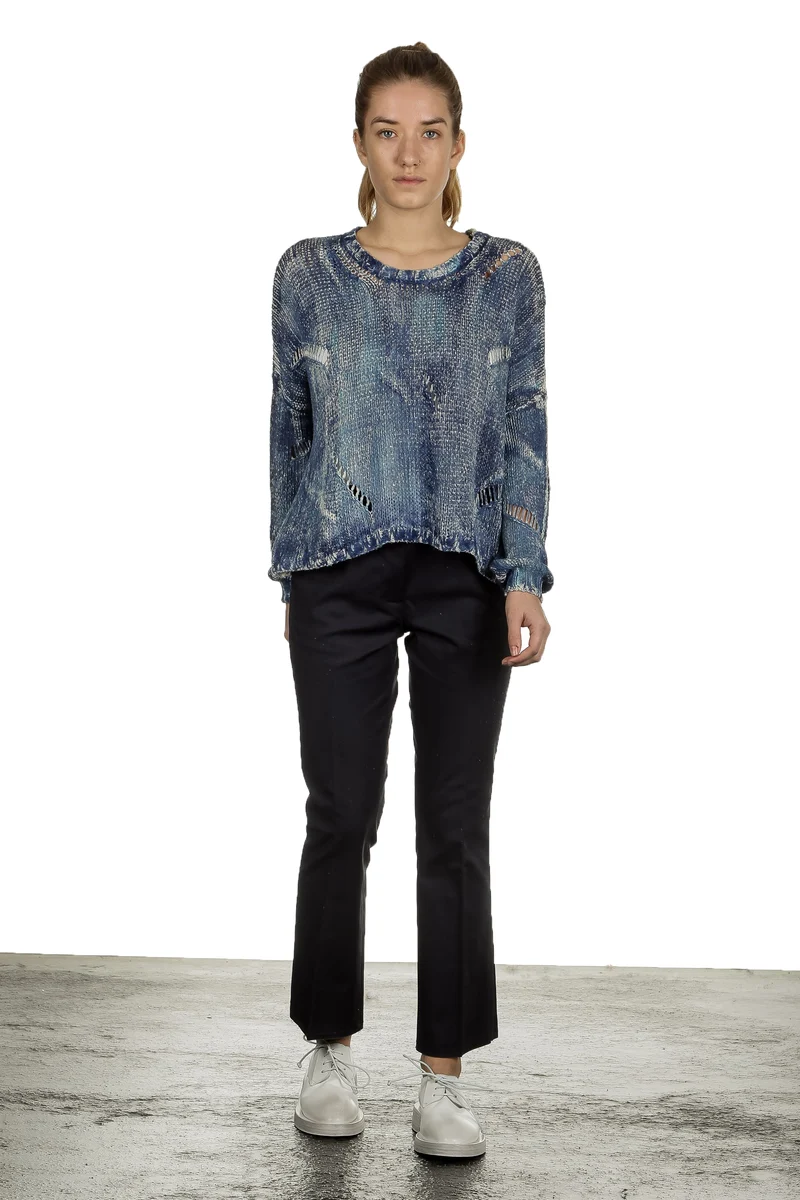 Nine In The Morning Damen Chino Hose dunkelblau
