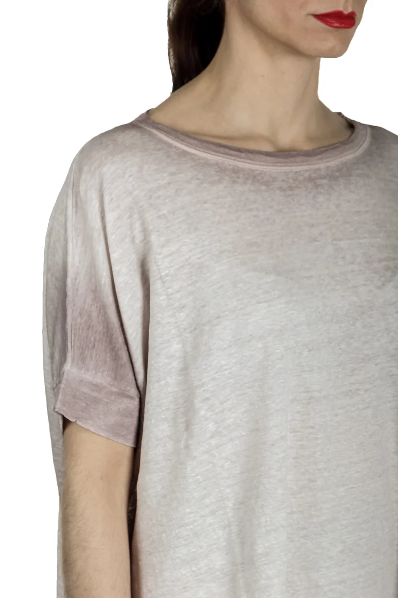 AVANT TOI Damen Oversized T-Shirt aus Leinen taupe