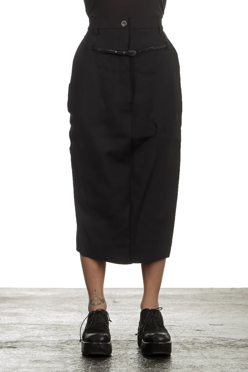 Rundholz Damen Rock Avantgarde schwarz