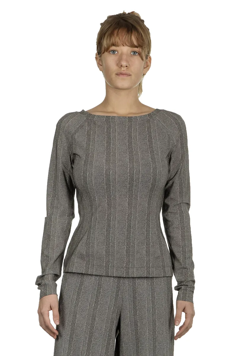 Schella Kann 2 Damen Langarmshirt mit Print schwarz weiß