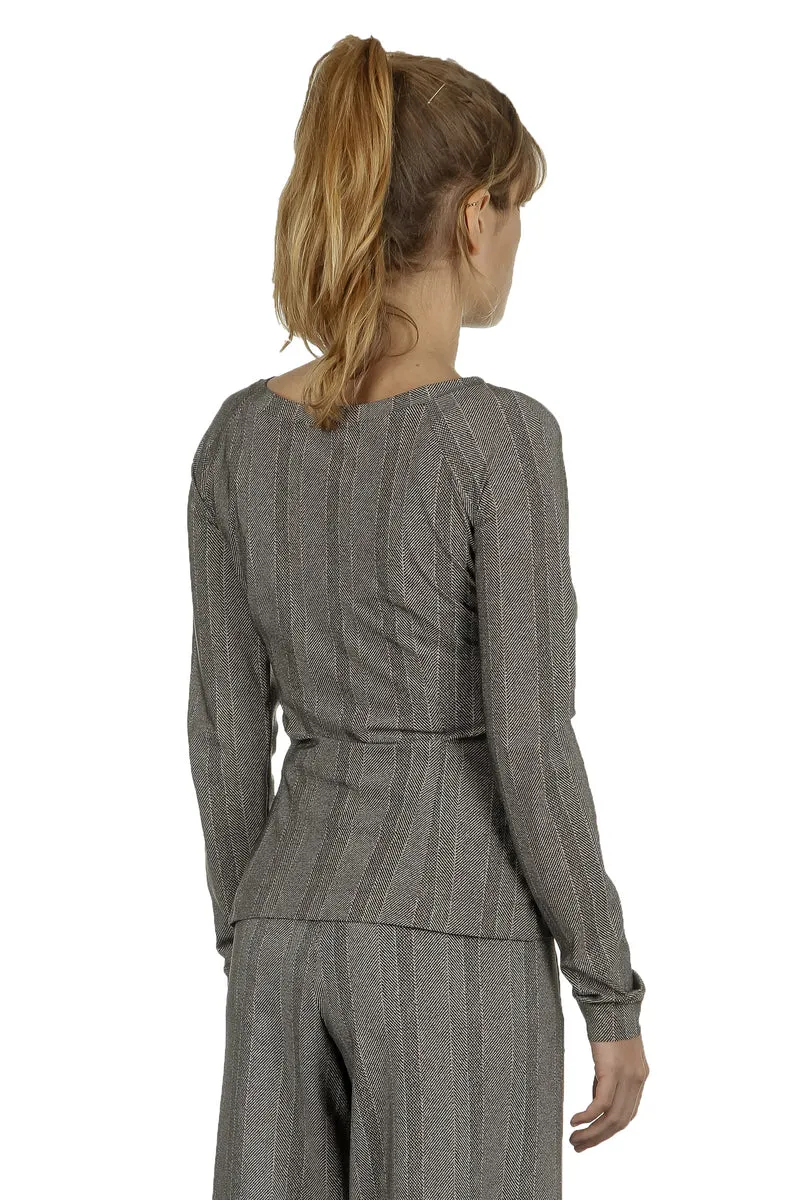 Schella Kann 2 Damen Langarmshirt mit Print schwarz weiß