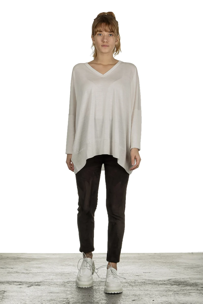 DROMe Damen Leder Leggings braun