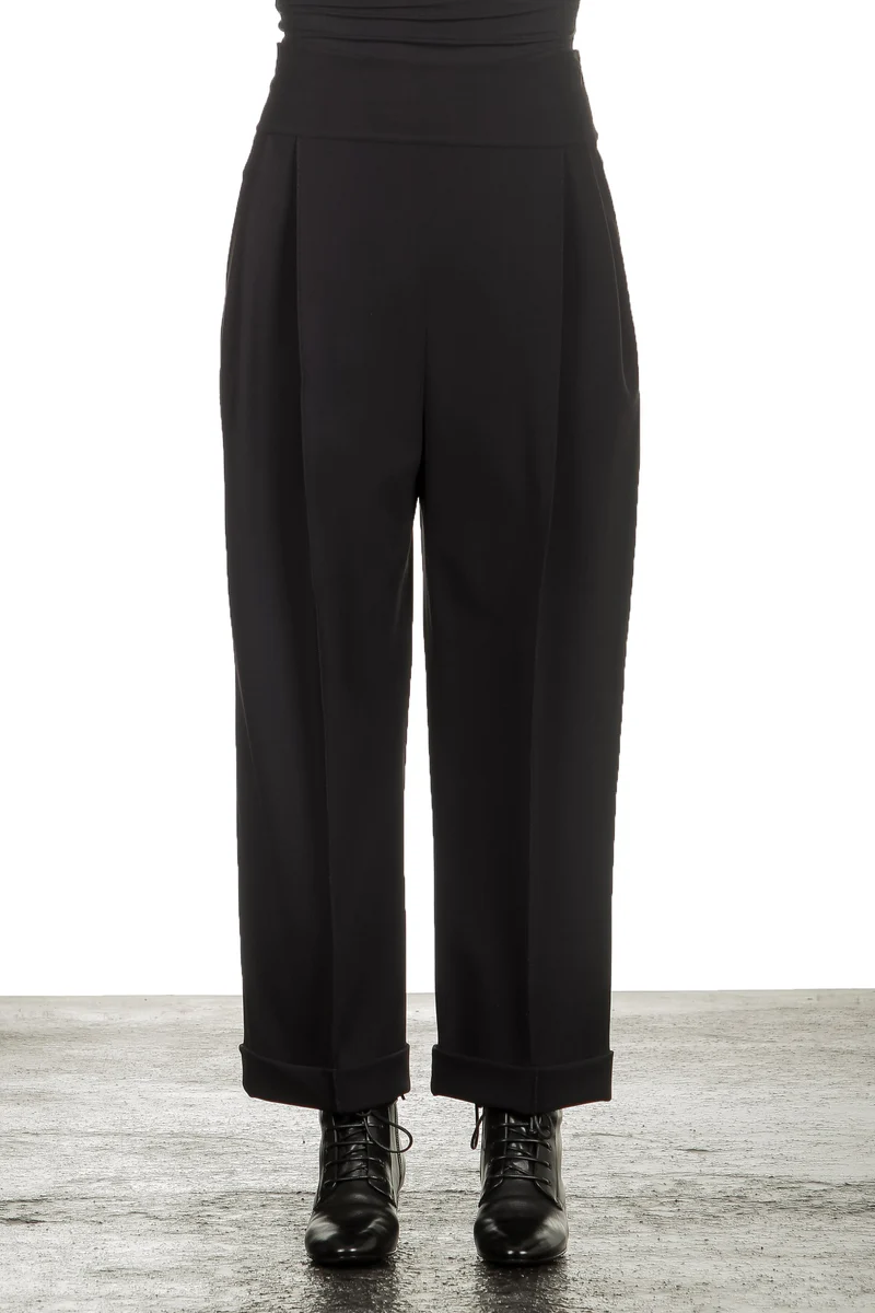 Schella Kann 2 Damen 7/8 Hose mit Bundfalten schwarz