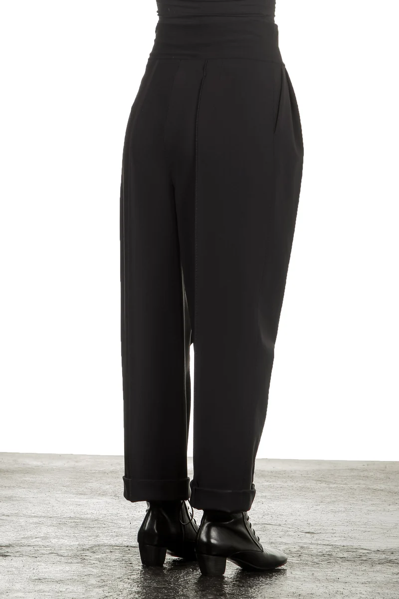 Schella Kann 2 Damen 7/8 Hose mit Bundfalten schwarz