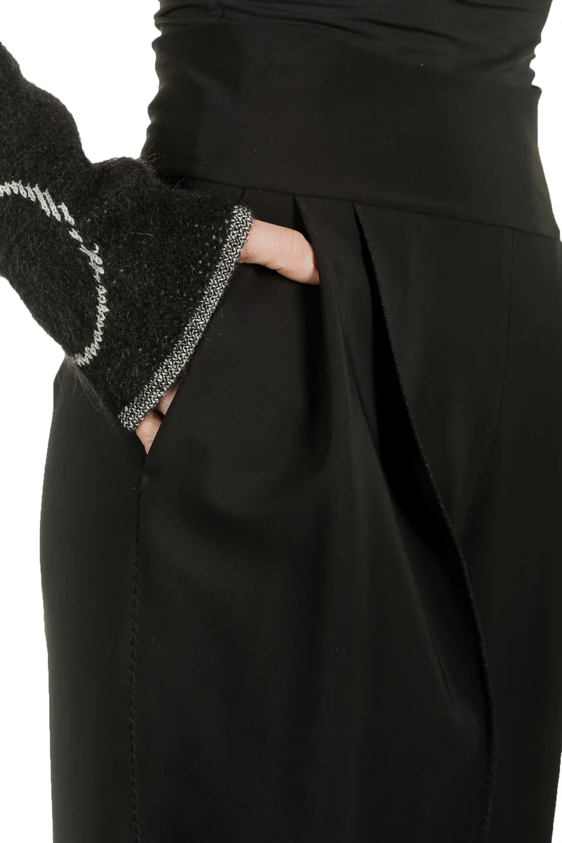Schella Kann 2 Damen 7/8 Hose mit Bundfalten schwarz