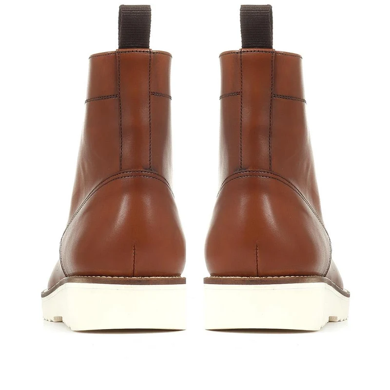 Channing Lace Up Leather Boots - CHANNING / 321 993 - Tan