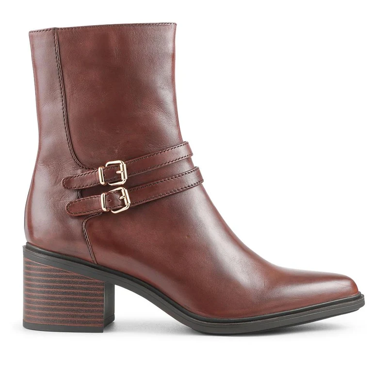 Kaira Smart Leather Ankle Boots - KAIRA / 328 021 - Dark Brown